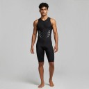 Pánský cyklistický set Dres bez rukávů a kraťasy Zip vpředu Pružný materiál 80 % polyester a 20 % spandex 5