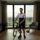 Pánský cyklistický set Dres s krátkým rukávem a kraťasy Diagonální pruhy Pružný materiál 80 % polyester a 20 % spandex Bílý a černý 5