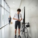 Pánský cyklistický set Dres s krátkým rukávem a kraťasy Dres polyester a spandex Kraťasy polyamid a spandex Bílý a černý 8