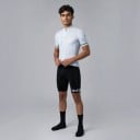 Pánsky cyklistický set Dres s krátkym rukávom a kraťasmi s bielym laclom a vložkou 90 % polyester a 10 % Lycra Biele a čierne 4