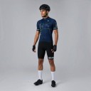 Pánsky cyklistický set Dres s krátkym rukávom a kraťasmi s bielym laclom a vložkou 90 % polyester a 10 % Lycra Tmavomodrý 3