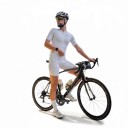 Pánsky cyklistický set Dres s krátkym rukávom a kraťasmi s vložkou Pružný materiál 80 % polyester a 20 % spandex Biely dres aj kraťasy 2