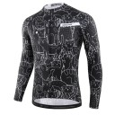Pánský cyklistický sportovní prodyšný dres s dlouhým rukávem na zip s motivem koček pro cyklistiku, sport a venkovní aktivity 3