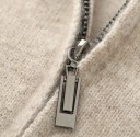 Pánský kardigan na zip z vlny s dlouhým rukávem Jednobarevný pletený svetr s výstřihem do O Elegantní zimní móda Stylový svetr Různé barvy 7