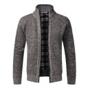 Pánsky kardigan na zips s rolákovým golierom Jednofarebný elegantný sveter pre mužov Jesenný zimný pletený kabát Polyester Rôzne farby 4