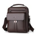 Pánský retro crossbody batoh 24,5×20×6 cm Velkokapacitní ramenní taška z prodyšné syntetické kůže Elegantní odolný batoh přes rameno 2