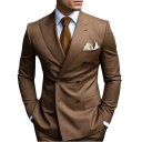 Pánský set z bavlny a vlny Elegantní sada saka a kalhot pro muže Jednobarevný formální komplet s kapsami a knoflíky Stylový oblek v různých barvách 4