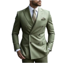 Pánský set z bavlny a vlny Elegantní sada saka a kalhot pro muže Jednobarevný formální komplet s kapsami a knoflíky Stylový oblek v různých barvách 5