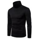 Pánsky sveter s dlhým rukávom a rolákem Slim fit Jednofarebný pletený sveter Elegantné módne oblečenie Jesenný zimný sveter Polyester 6