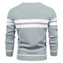 Pánsky sveter s dlhým rukávom a rolákem Slim pletený sveter s výstrihom do V Jednofarebný s 3 bielymi pruhmi Teplý Polyester Bavlna Rôzne farby 7