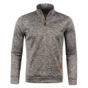 Pánsky sveter s dlhým rukávom a rolákovým golierom Polovičný zips Jednofarebný polyesterový sveter Elegantný a pohodlný moderný sveter viac farieb 2