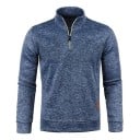 Pánsky sveter s dlhým rukávom a rolákovým golierom Polovičný zips Jednofarebný polyesterový sveter Elegantný a pohodlný moderný sveter viac farieb 6