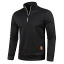 Pánsky sveter s dlhým rukávom a rolákovým golierom Polovičný zips Jednofarebný polyesterový sveter Elegantný a pohodlný moderný sveter viac farieb 13