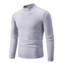 Pánsky sveter s rolákem Jednofarebný pletený sveter s výstrihom do O Dlhý rukáv Elegantný zimný jesenný sveter Polyester Rôzne farby 5
