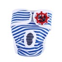Pantalón térmico para perros a rayas con motivo marinero Talla XXL Contorno de cintura 55-65 cm Pantalón higiénico lavable para perras 4