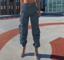 Pantalones cargo azules para mujer 2