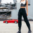 Pantalones cargo de cintura alta para mujer 4