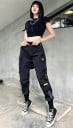 Pantalones cargo jogger con cintura elástica y cordón Grandes bolsillos con solapa en los muslos Bolsillos laterales Perneras 6