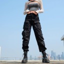 Pantalones cargo negros para mujer 2