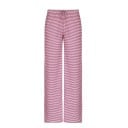 Pantalones casuales a rayas holgados con cordones para mujer, cómodos pantalones de lino con cintura elástica, pantalones transpirables 2