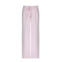 Pantalones casuales a rayas holgados con cordones para mujer, cómodos pantalones de lino con cintura elástica, pantalones transpirables 4