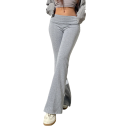 Pantalones casuales sexys para mujer con cintura baja, corte ajustado, piernas acampanadas, pantalones largos de moda, ropa de calle elegante 3