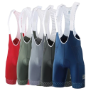 Pantalones cortos de ciclismo para hombre con tirantes y panel de malla poliéster elastano lycra corte ergonómico para montar en bicicleta 6
