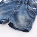 Pantalones cortos de mezclilla con tirantes para niñas 9