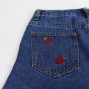 Pantalones cortos de mezclilla para mujer con mariquitas J1084 10