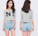 Pantalones cortos de mezclilla para mujer con plátanos 3
