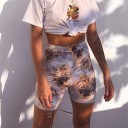 Pantalones cortos de mujer con flores 2