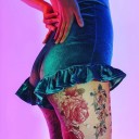 Pantalones cortos de mujer con volantes A902 4