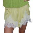 Pantalones cortos de mujer de tiro alto, corte suelto, lisos, con encaje, algodón, poliéster, cómodos pantalones cortos de verano 4
