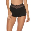 Pantalones cortos de mujer de tiro alto negros de color sólido de poliéster material ligero elegantes pantalones cortos de verano para tiempo libre 6