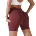 Pantalones cortos deportivos de cintura alta para mujer, elásticos, con cintura ceñida, para entrenamiento, adelgazantes, para yoga 7