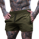 Pantalones cortos deportivos de verano para hombre, finos, transpirables, con cordón, informales, holgados. 4