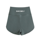 Pantalones cortos deportivos para mujer con goma, diseño en un solo color, con el texto suncomely en la parte posterior, poliéster, corte funcional ligero para correr y fitness 5