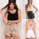 Pantalones cortos elegantes para mujer con lazo J2414 1