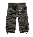 Pantalones cortos militares para hombre gris oscuro