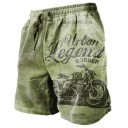 Pantalones cortos transpirables de verano para hombre con cordón, material ligero y cómodo, estampado de motocicleta vintage, elegantes pantalones cortos casuales para verano. 3