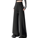 Pantalones de chándal para mujer con cintura alta y cordón Poliéster Algodón Unicolor Cómodos, estilosos, ideales para el uso diario 8