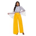 Pantalones de cintura alta para mujer color amarillo 4