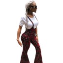 Pantalones de cuadros con tirantes para mujer 2