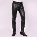 Pantalones de cuero para hombre F1744 1