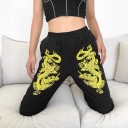 Pantalones de mujer con estampado de dragón 5