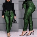Pantalones de mujer con lazo y purpurina 1