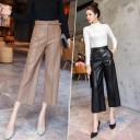 Pantalones de piel sintética 3/4 para mujer 1