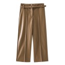 Pantalones de piel sintética 3/4 para mujer 4