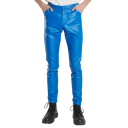 Pantalones de piel sintética para hombre, corte entallado, estilo moderno, aspecto elegante, pantalones cómodos, corte entallado, ropa de moda para hombre, pantalones elegantes 4