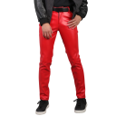 Pantalones de piel sintética para hombre, corte entallado, estilo moderno, aspecto elegante, pantalones cómodos, corte entallado, ropa de moda para hombre, pantalones elegantes 3